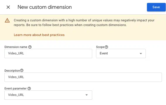 GA4 - New custom dimension